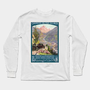 Route des Pyrénées France Vintage Poster 1920 Long Sleeve T-Shirt